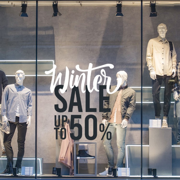 Αυτοκόλλητο Βιτρίνας Winter Sale up to 50%